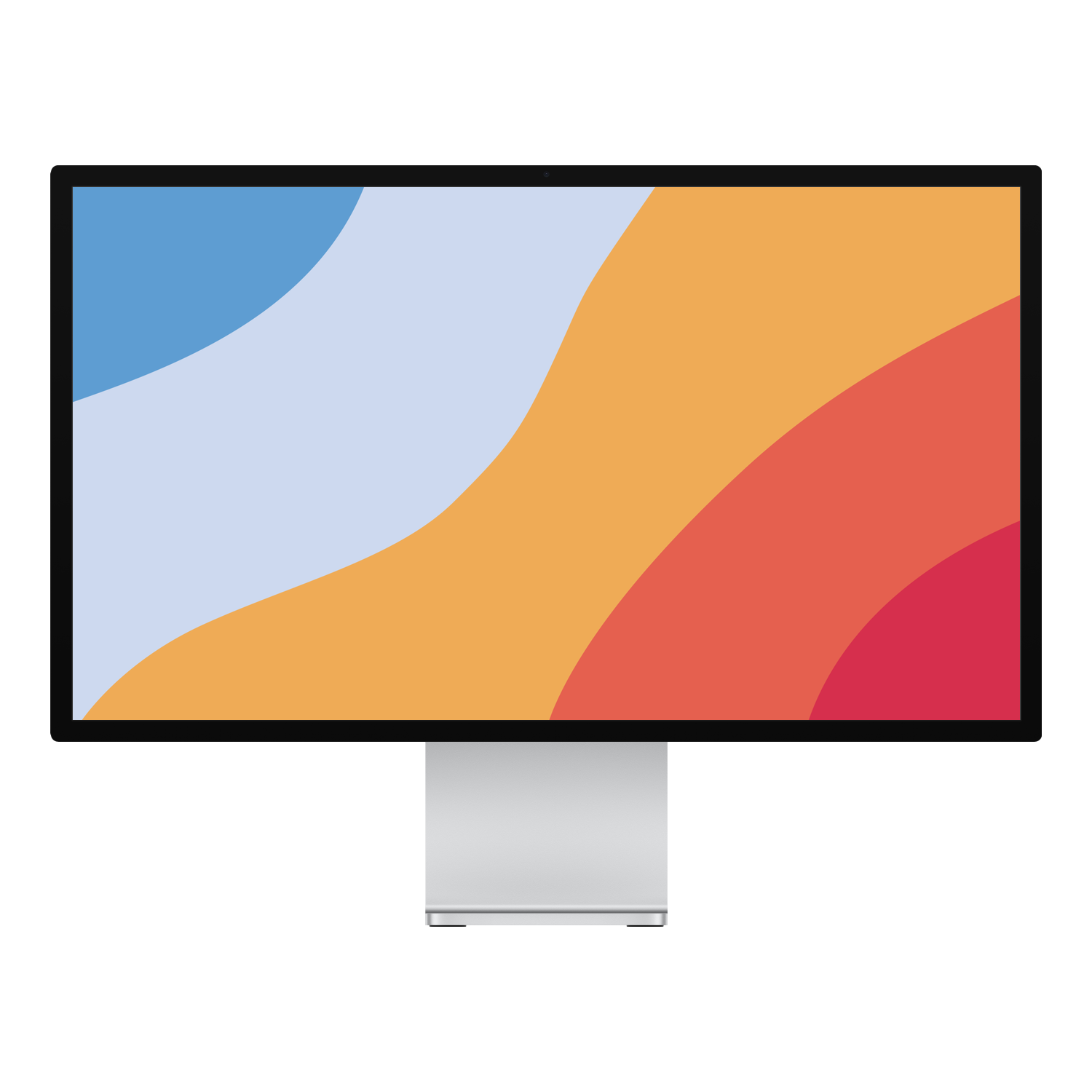 Color Wave abstract layered-color wallpaper displayed on a desktop monitor