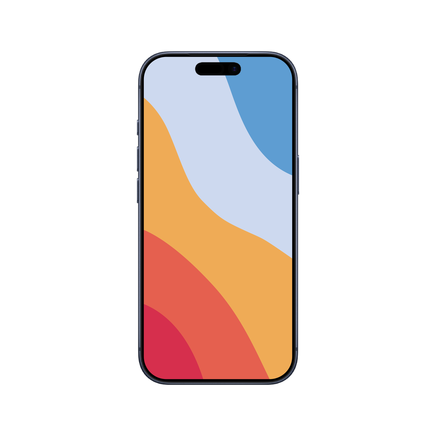 Color Wave abstract layered-color wallpaper displayed on an iPhone