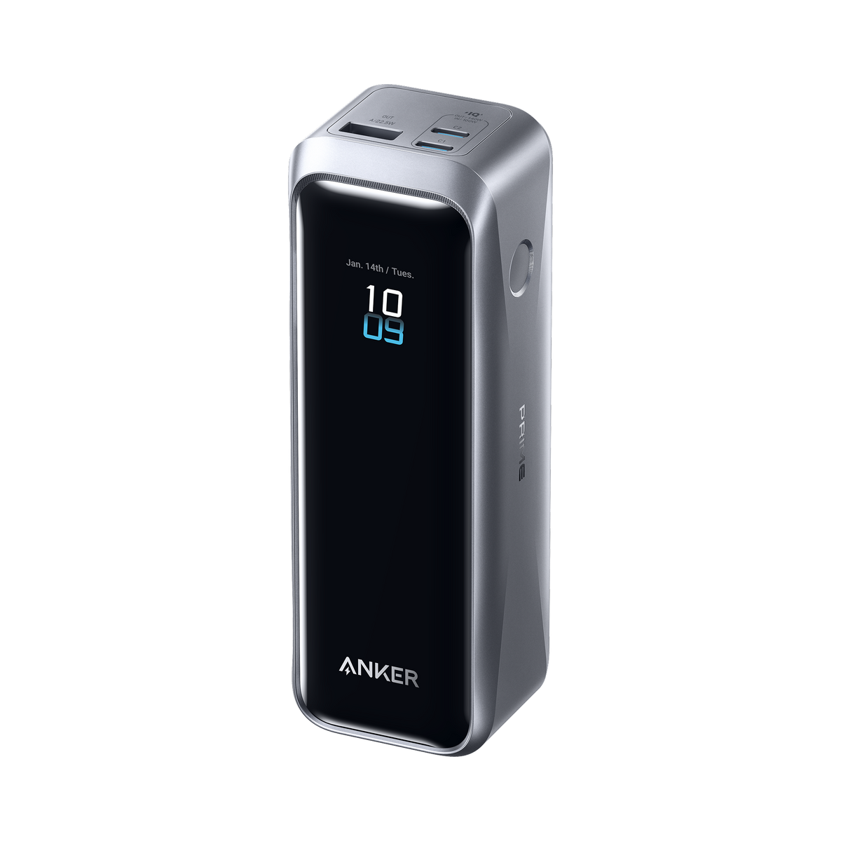 Anker Prime 20,100mAh power bank with a digital display
