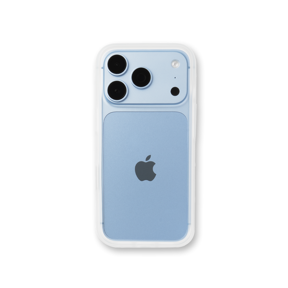 Back view of Casefinite CloudBumper in Snow on an iPhone 18 Pro
