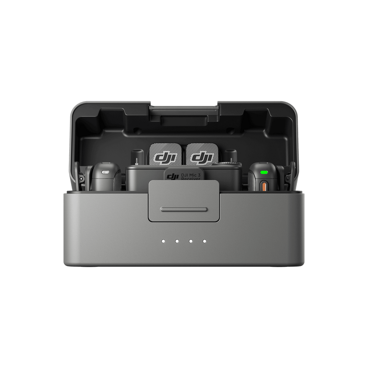 DJI Mic 3 wireless microphone kit with transmitters, receiver and charging case