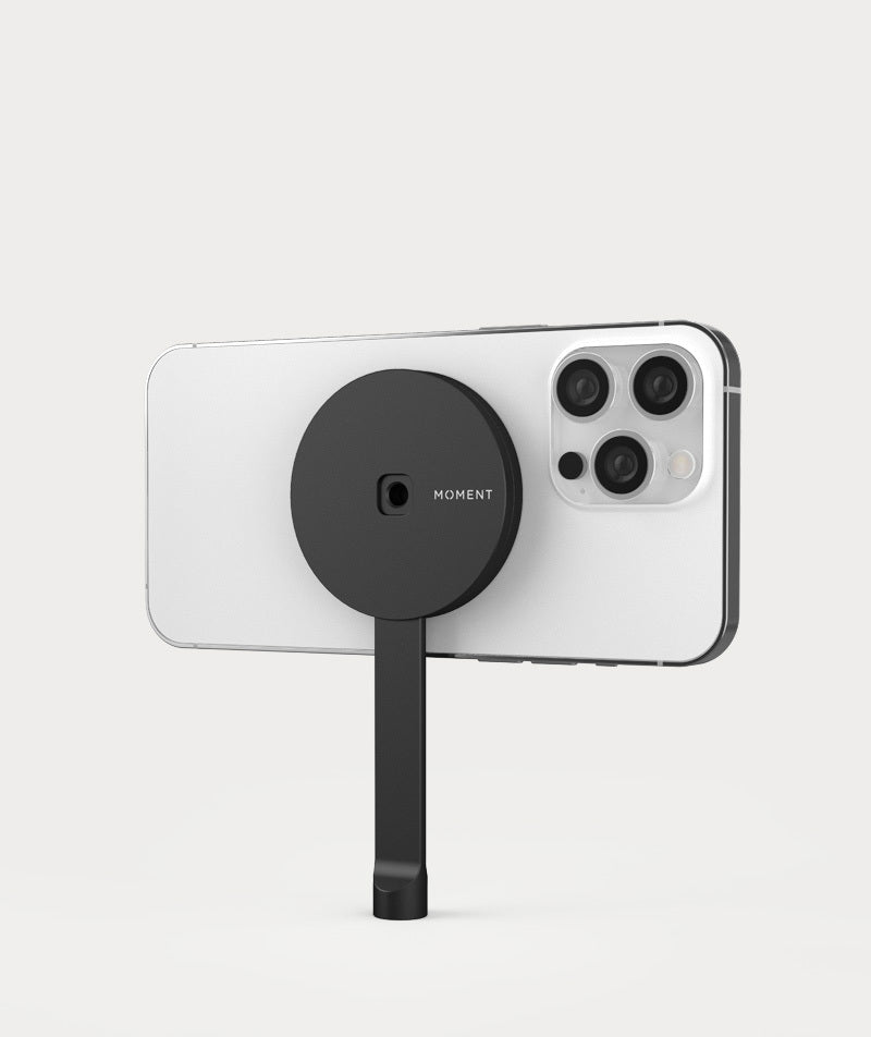 Moment Tripod Mount for MagSafe with magnetic phone attachment and tripod screw socket