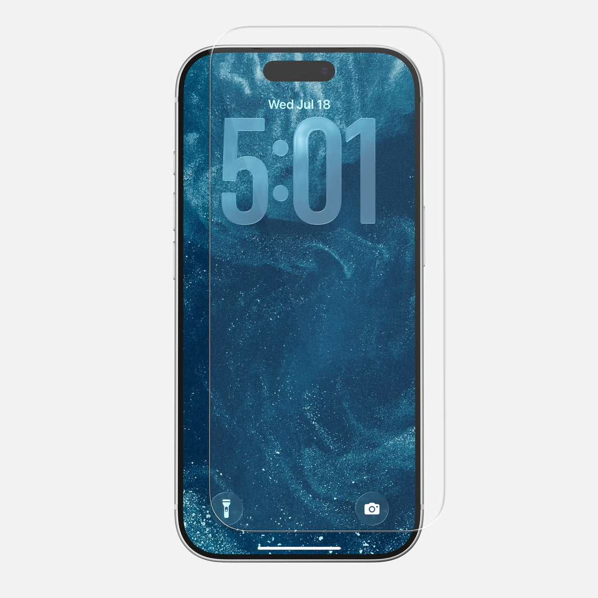Nomad anti-reflective screen protector above an iPhone 18 Pro display