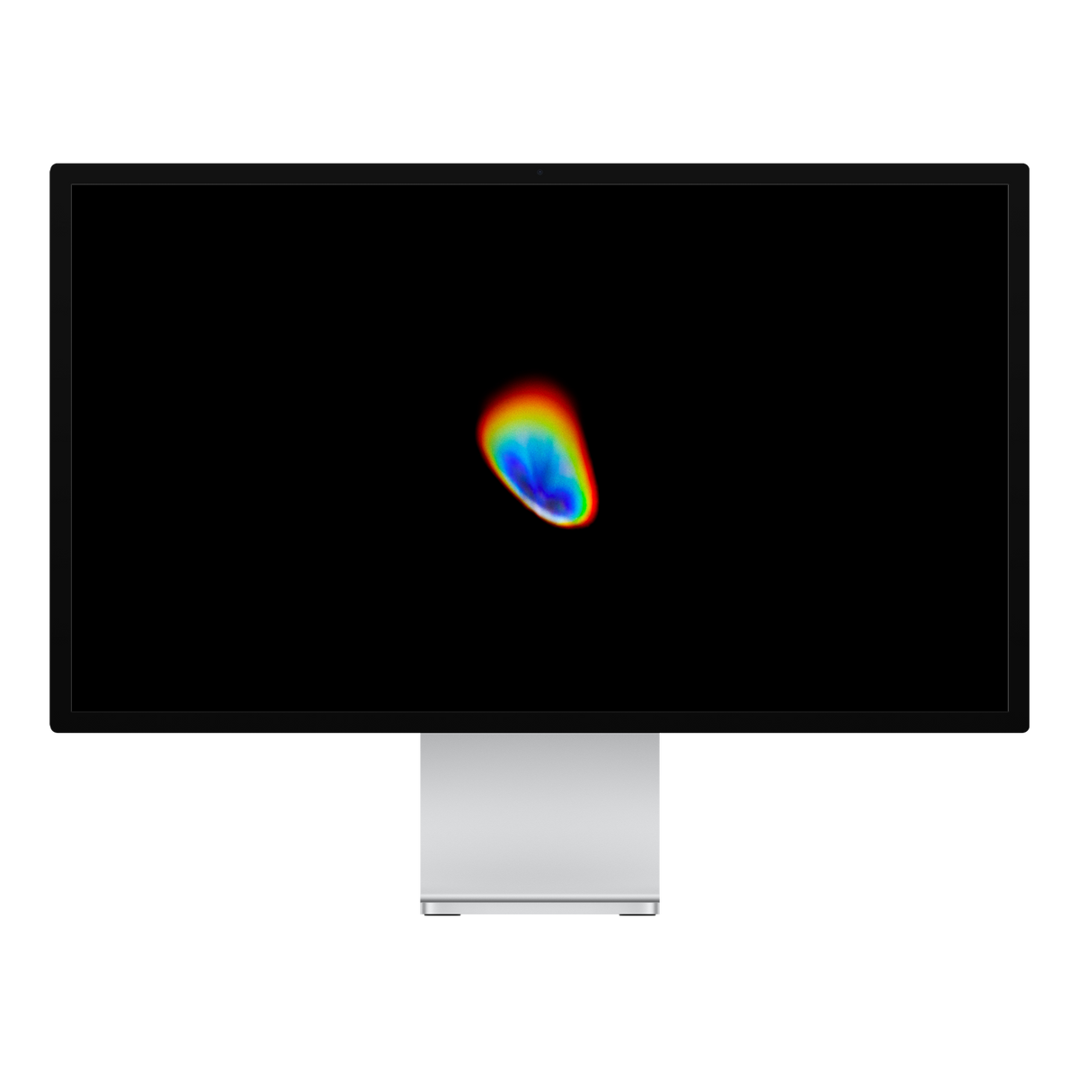 Spectrum rainbow light desktop wallpaper on a pure-black OLED-style display