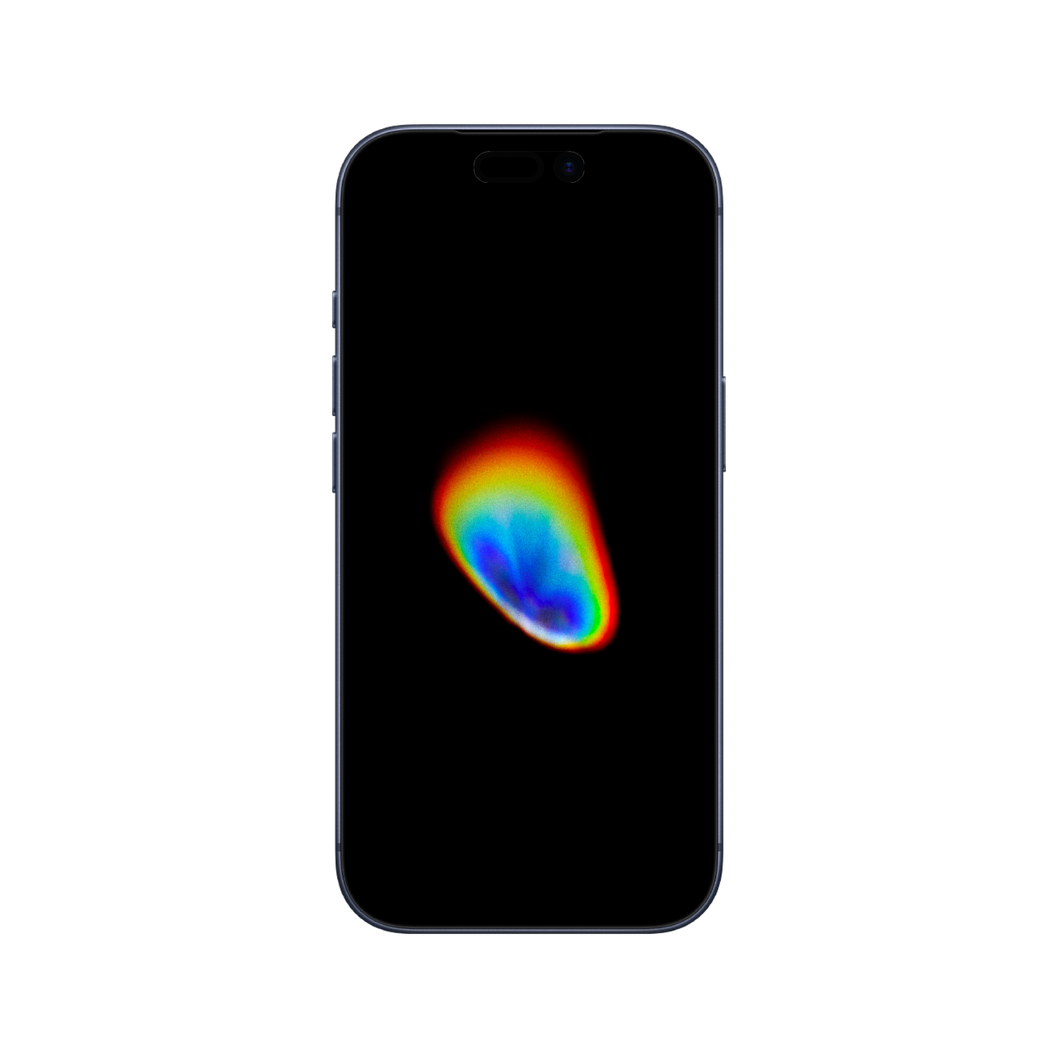 Spectrum rainbow light mobile wallpaper on a pure-black iPhone screen